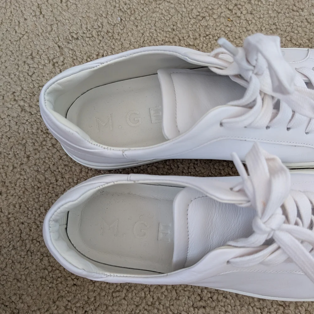 M Gemi Palestra Due White Leather Sneakers size 7 37 EUC - Picture 4 of 5